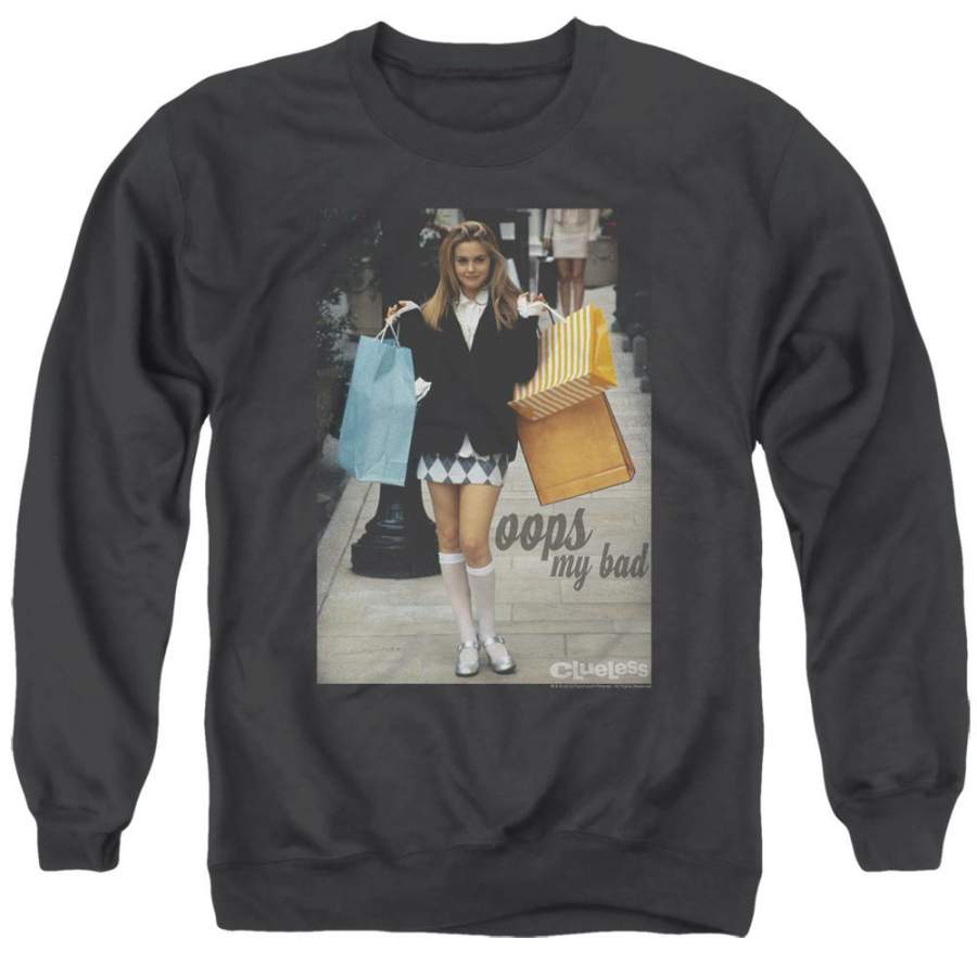 Clueless Oops My Bad Mens Crewneck Sweatshirt Black