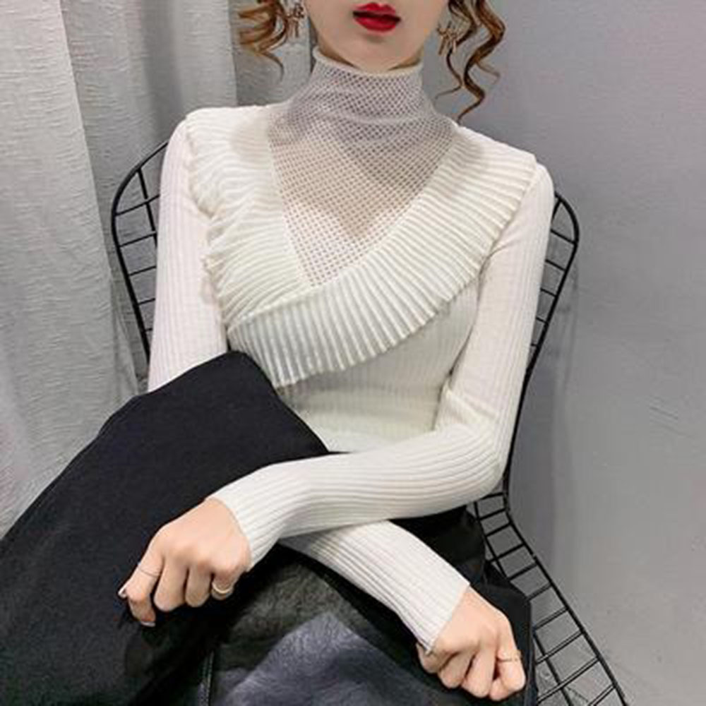 Autumn Winter 2022 Women Knitted Sweaters Pullover Turtleneck Long Sleeve Slim Elastic Sweaters Ladies Knitwear Clothing alx