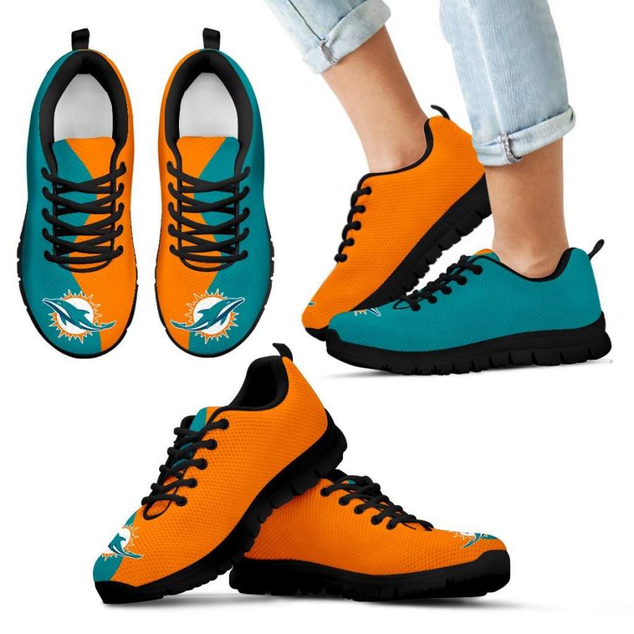 Two Colors Trending Lovely Miami Dolphins Sneakers