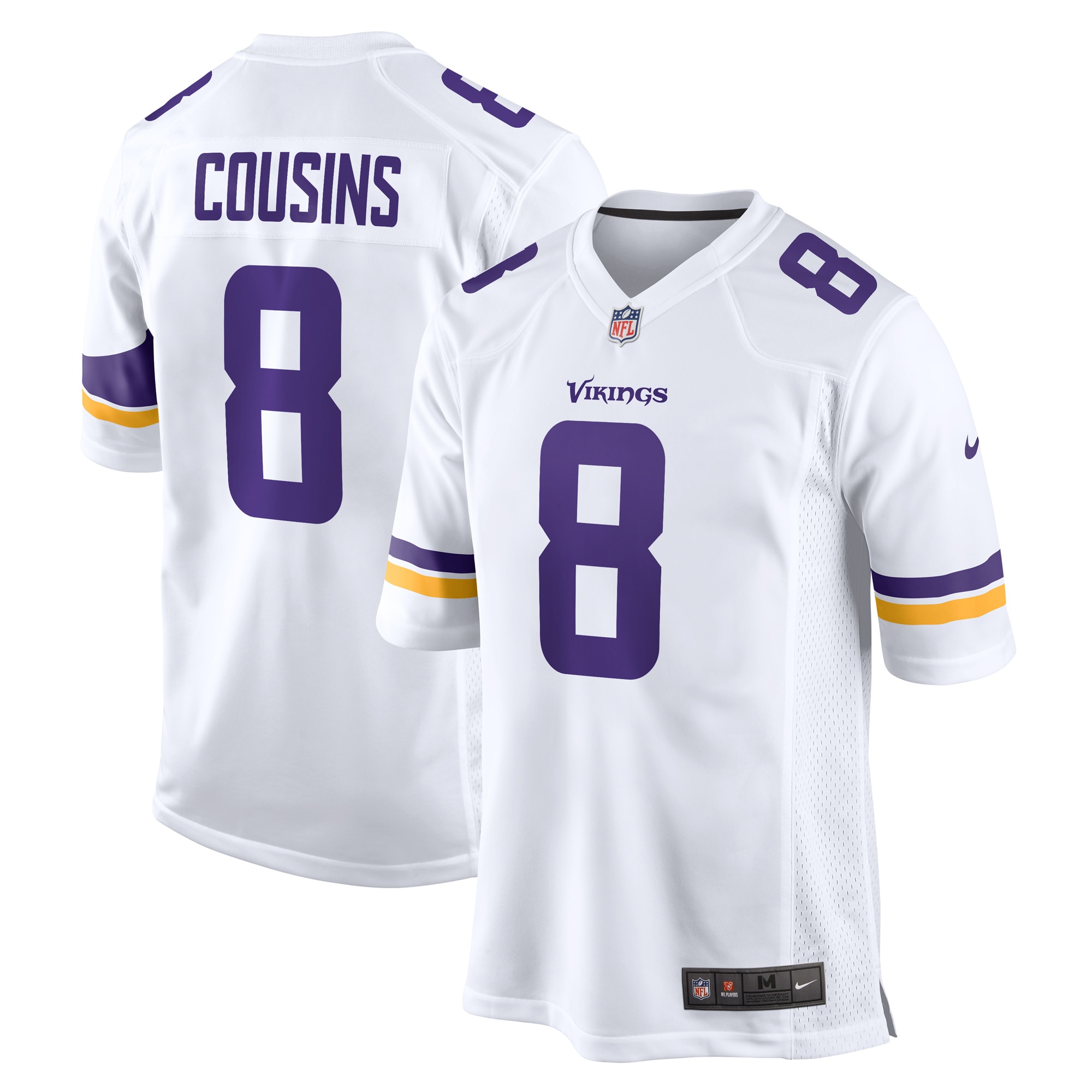 Men’s Minnesota Vikings Kirk Cousins White Game Player Jersey