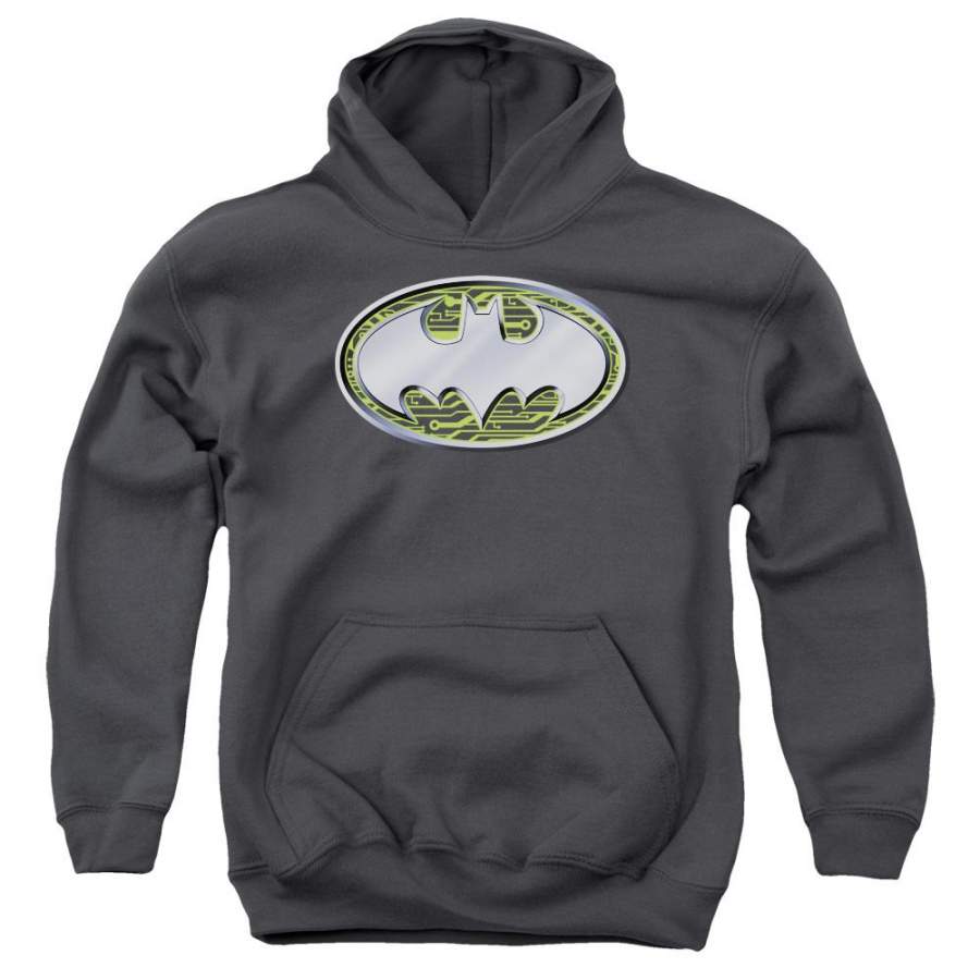 Batman – Circuits Logo Youth Pull Over Hoodie