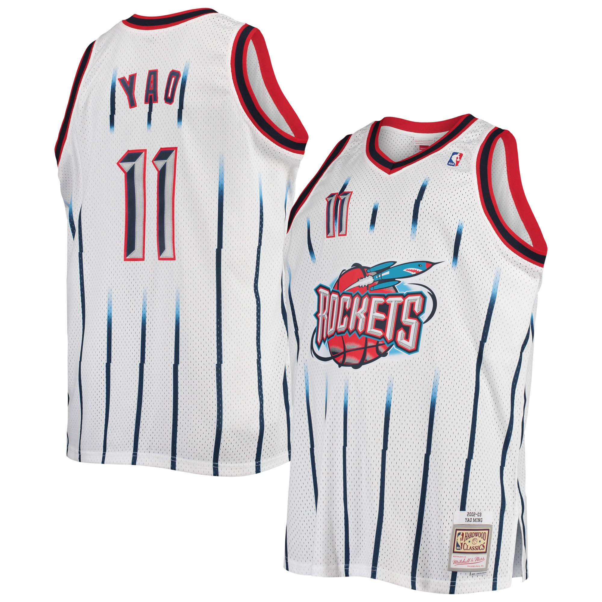 Yao Ming Houston Rockets Mitchell & Ness Big & Tall Hardwood Classics Swingman Jersey – White NBA