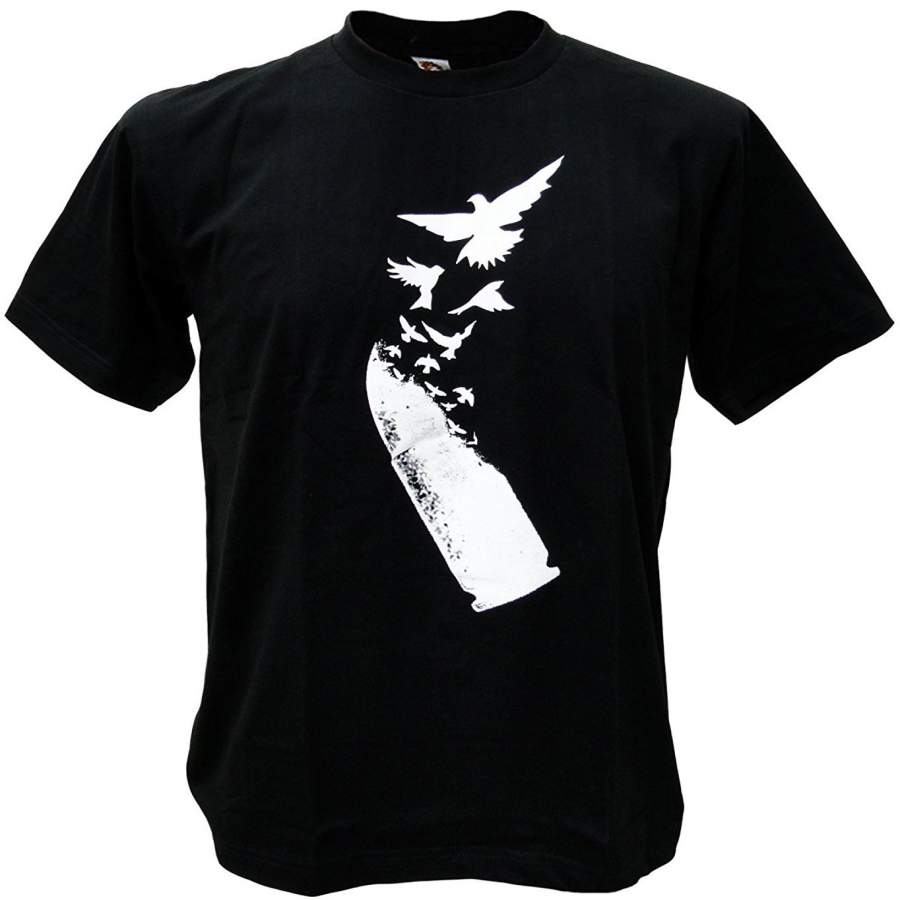 Men Peace Bullet No War Love Dove Short Sleeve T Shirt Tees