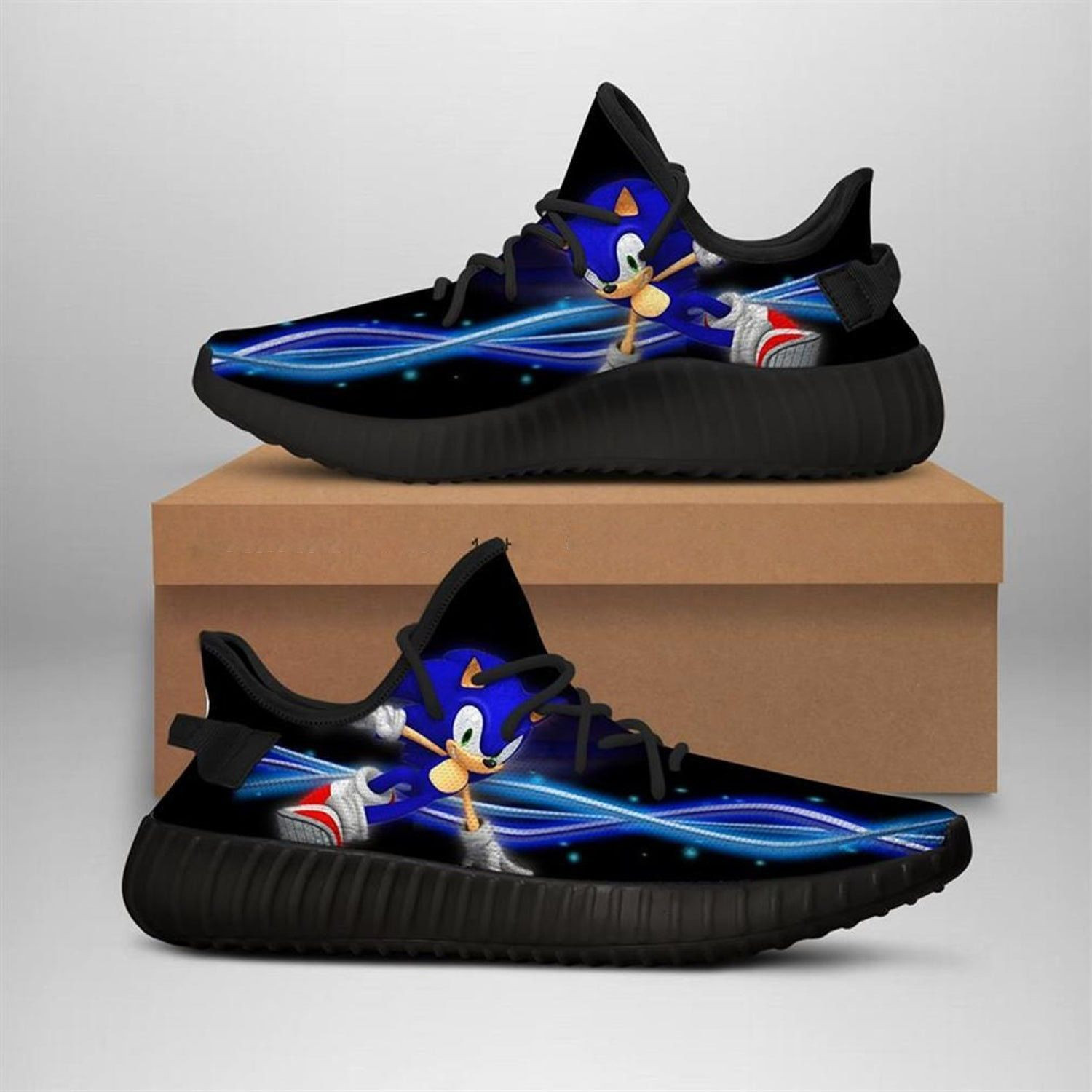 Sonic Cartoon Yeezy Boost 350 Birthday Gift Idea For Him Son Boyfriend Father’S Day Shoes Yeezy Sneakers H94