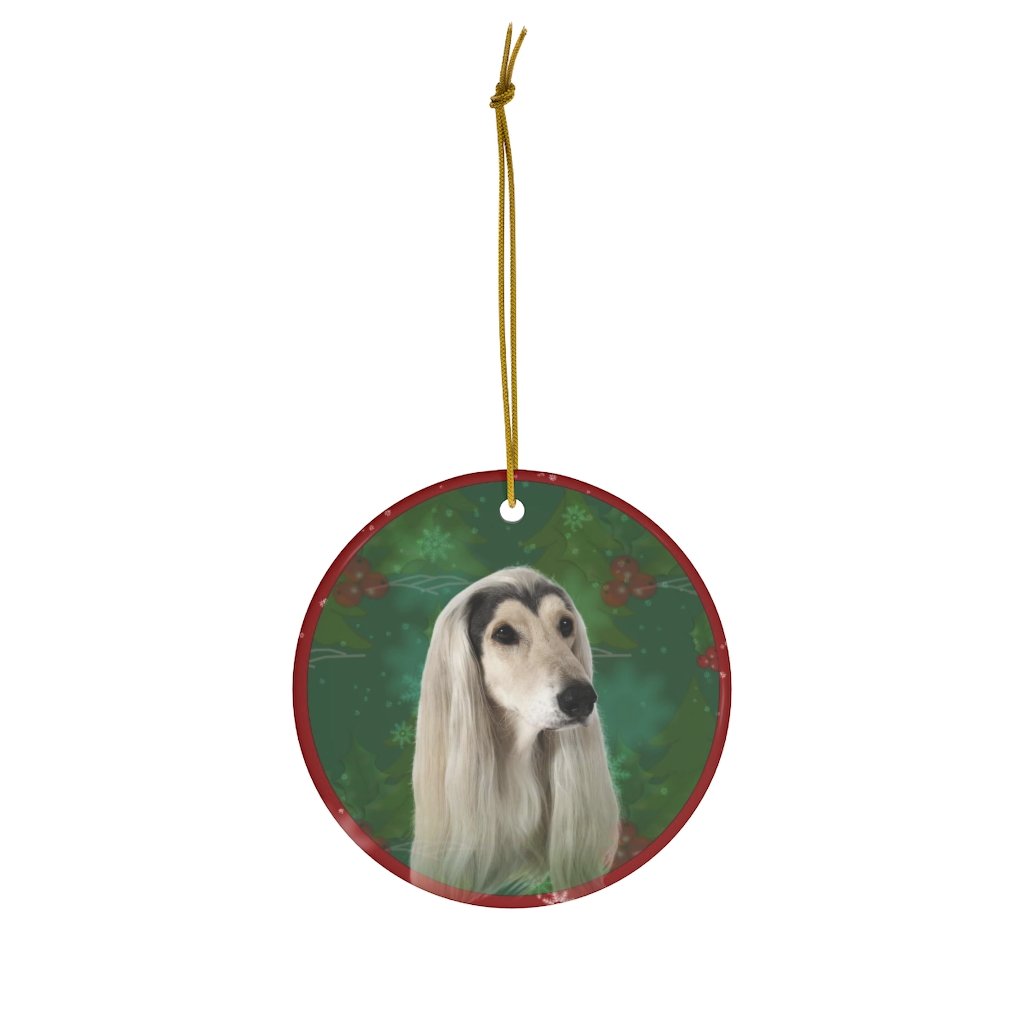 Afghan Hound Design Ceramic Christmas Ornaments – Jillnjacks Exclusive