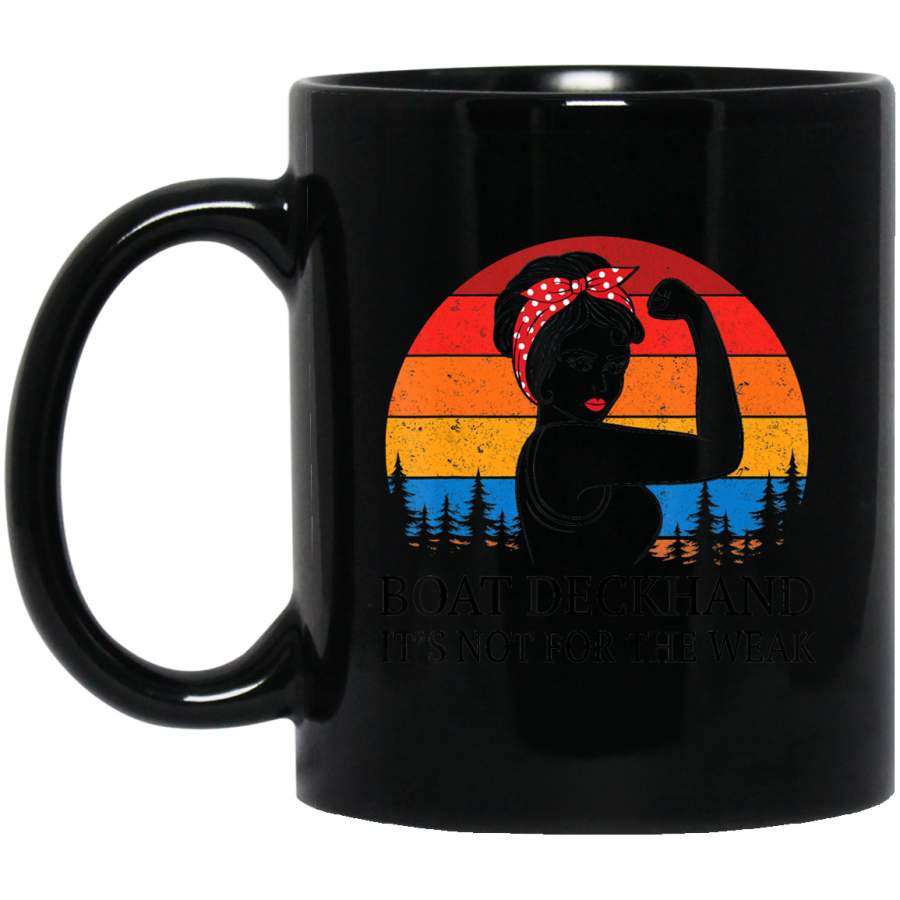 Boat Deckhand Not For The Weak Vintage 80s Coffee Mug