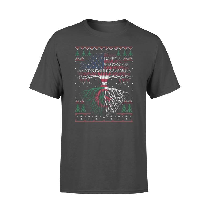 Algerian Roots American US Grown Flag Ugly Christmas – Standard T-shirt