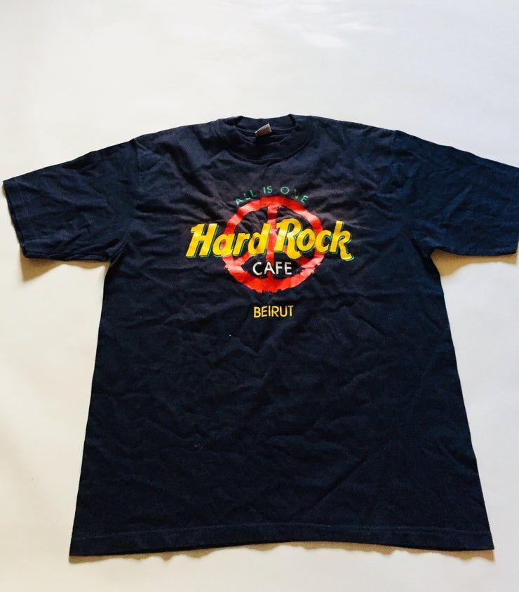 Vintage Deadstock Hard Rock Cafe Beirut All Is One Peace Sign Shirt