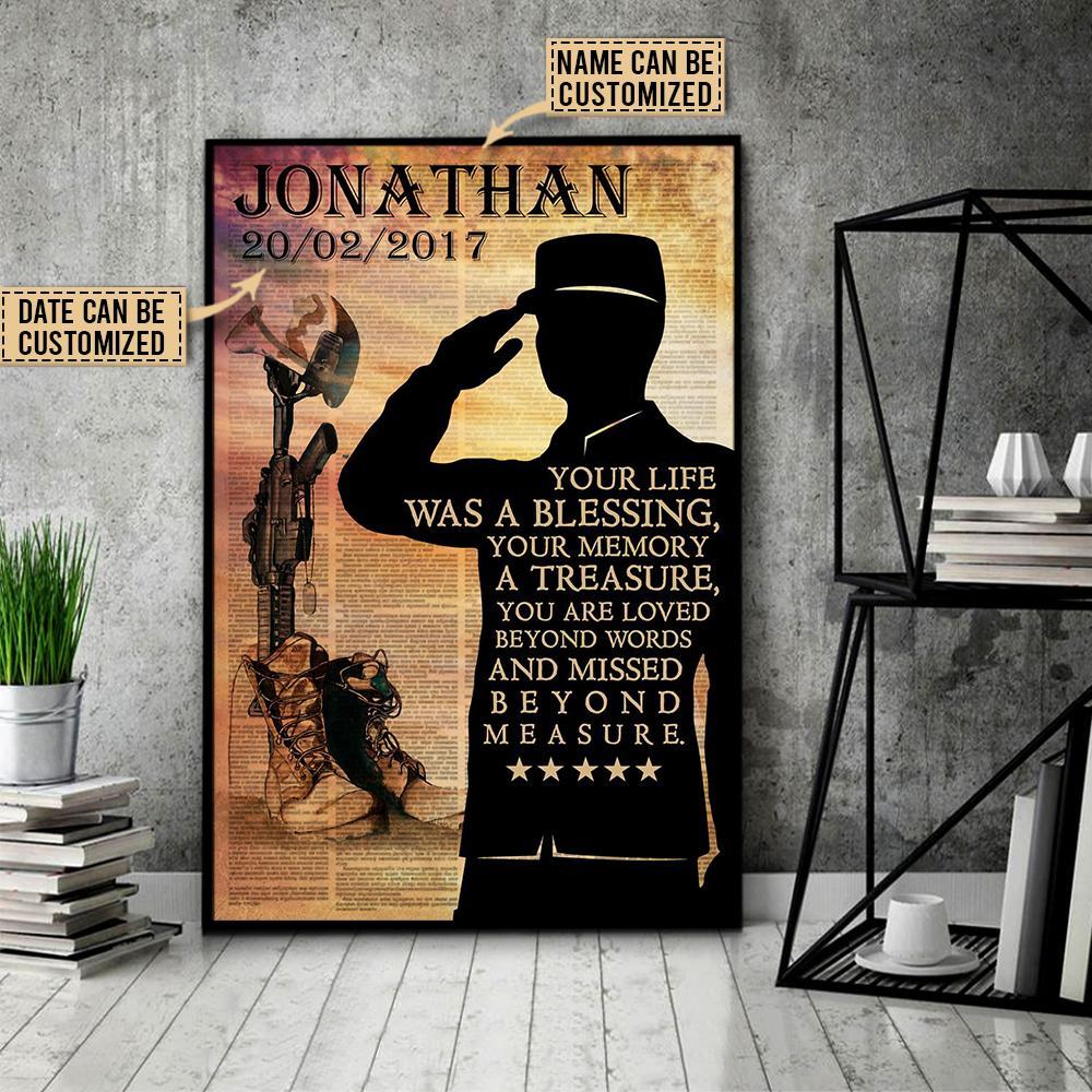 Aeticon Gifts Personalized Veteran Missed Beyond Measure Canvas Mom Dad Gift Home Decor