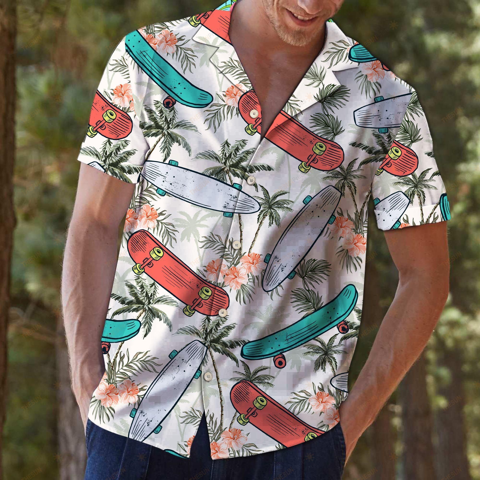 Skateboard Tropical Vintage Hawaiian Shirt Ha3295