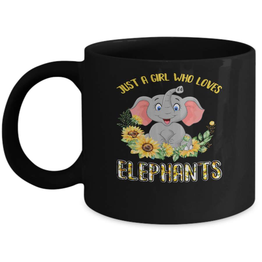 Just A Girl Who Loves Elephants And Sunflowers Mug