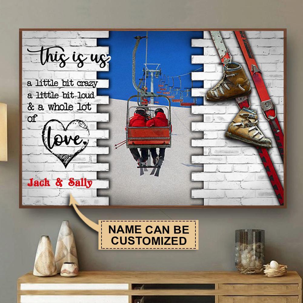 Aeticon Gifts Personalized Skiing This Is Us Crazy Loud Love Canvas Mom Dad Gift Home Decor