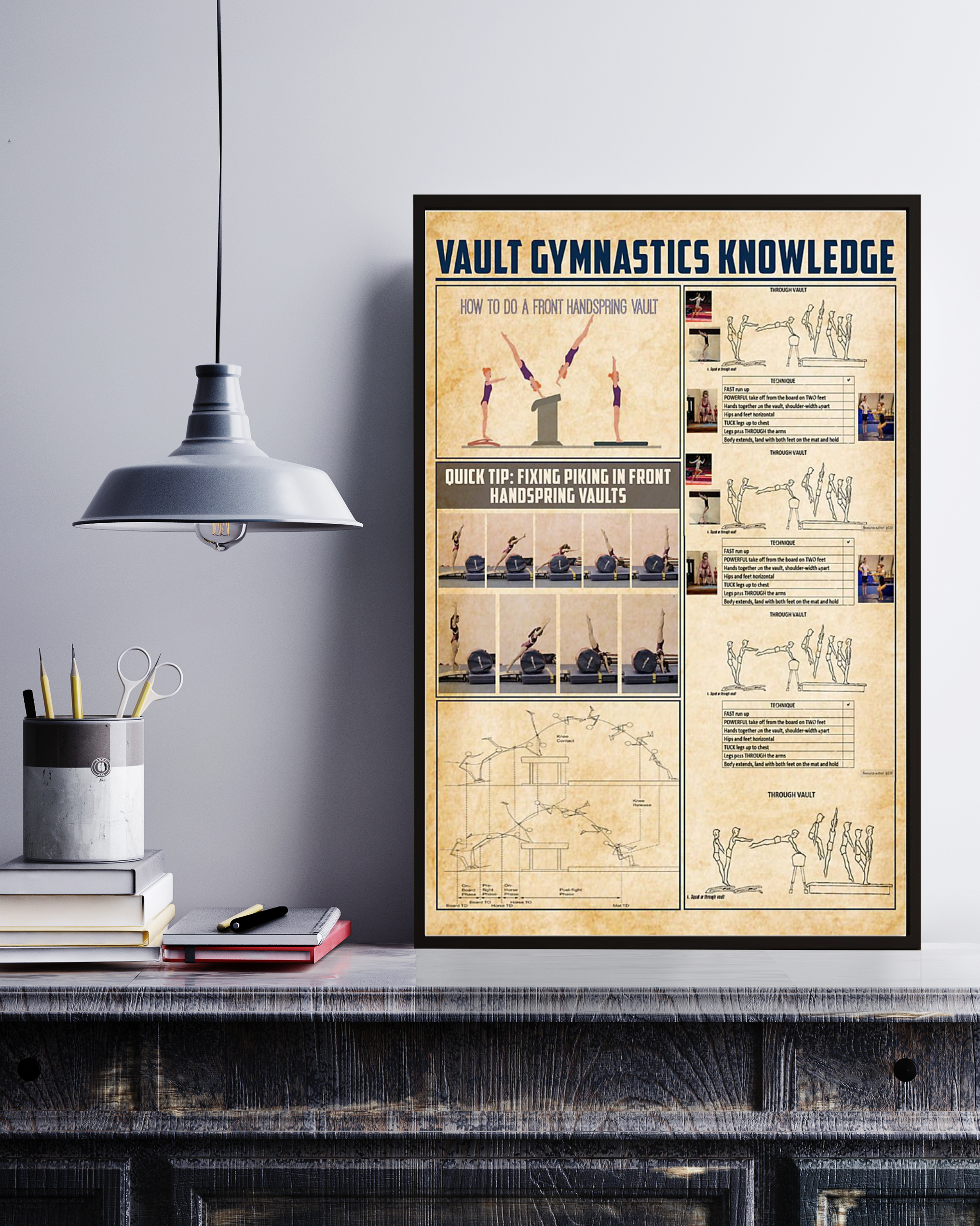 Vault Gymnastics Knowledge Vertical Poster No Frame