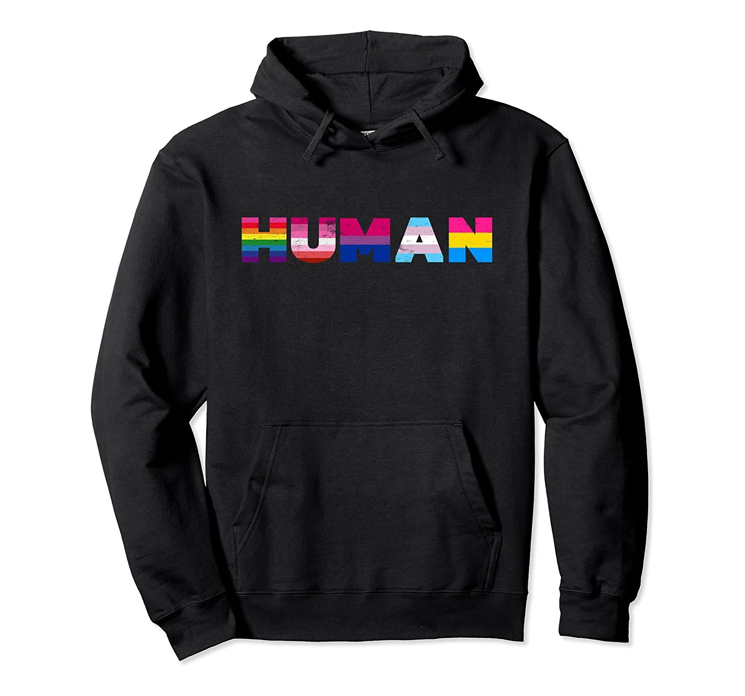 Vintage HUMAN Flag LGBT Gay Pride Month Transgender design Pullover Hoodie, T-Shirt, Sweatshirt, Tank Top, Racerback, Dolman