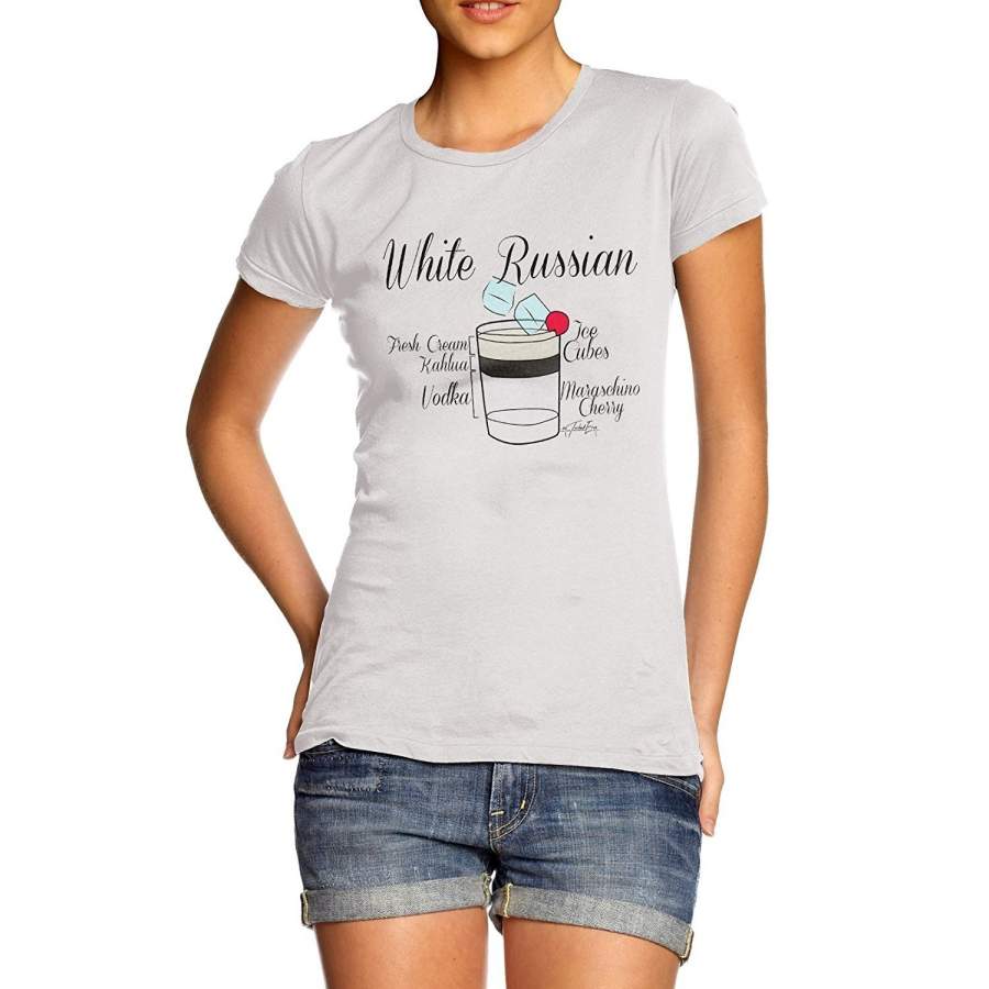 Women’S White Russian Cocktail Short Sleeve T-Shirt