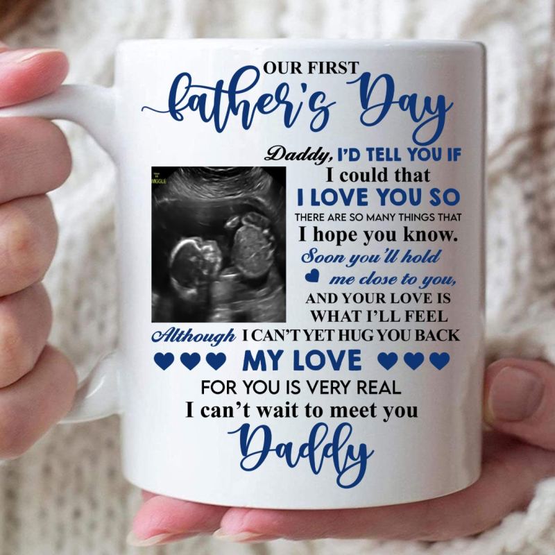 Custom Personalized Coffee Mug Unique Father’S Day Gift, Birthday Gift For New Dad Husband From Wife Pregnant