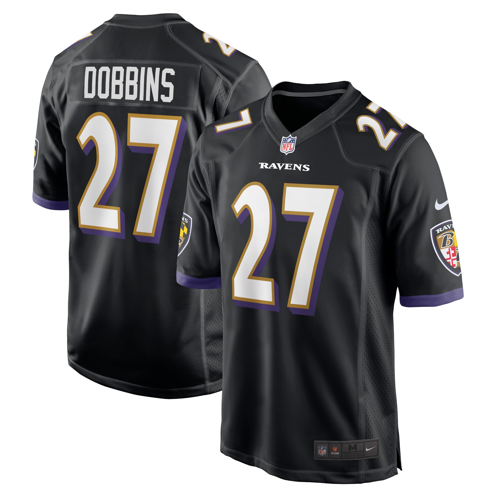 J.K. Dobbins Baltimore Ravens Game Jersey – Black