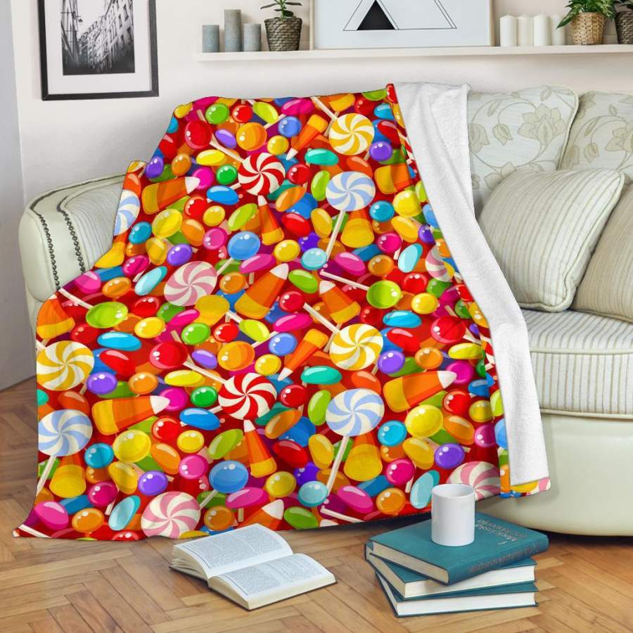 Colorful Candy Pattern Print Blanket