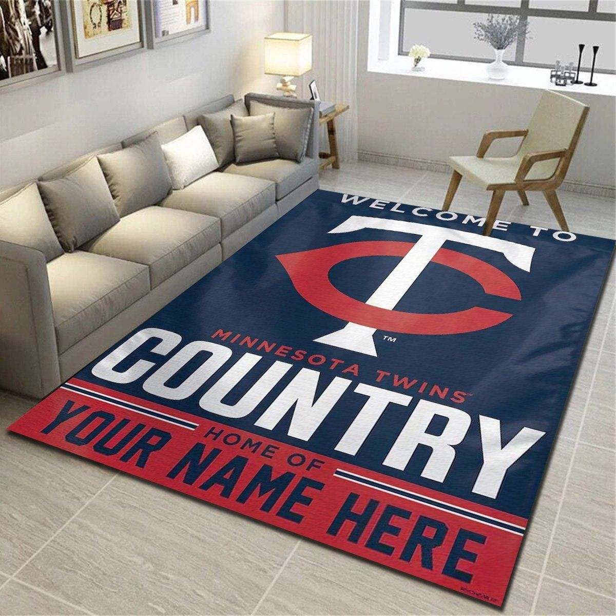 Minnesota Twins Personalized Area Rug, Team Living Room Carpet, Customized Fan Cave Floor Mat