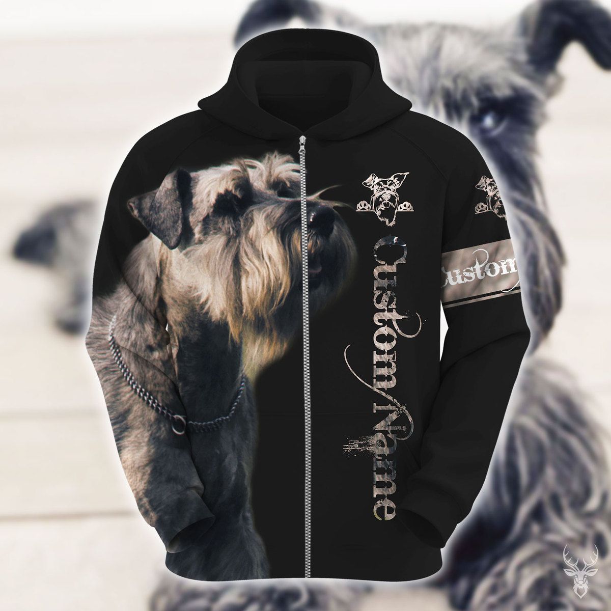 Schnauzer Dog Custom Name Hoodie PP NXD312008M97HS