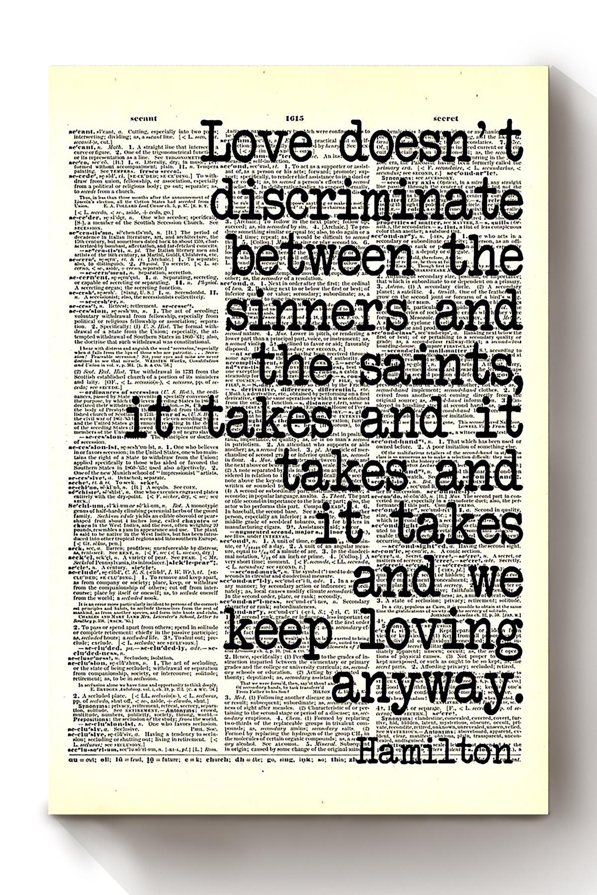 Alexander Hamilton Quote Love Doesn’T Discriminate Typography Wall Art For Home Decor Canvas