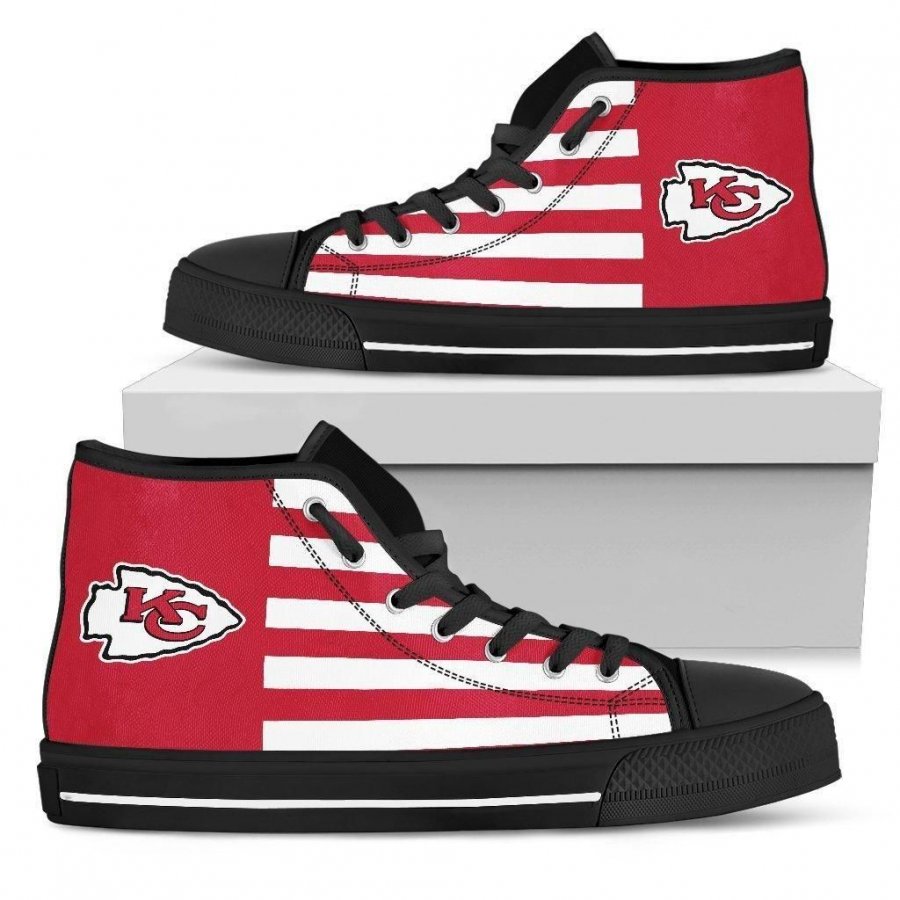 American Flag Kansas City Chiefs High Top Shoes #593