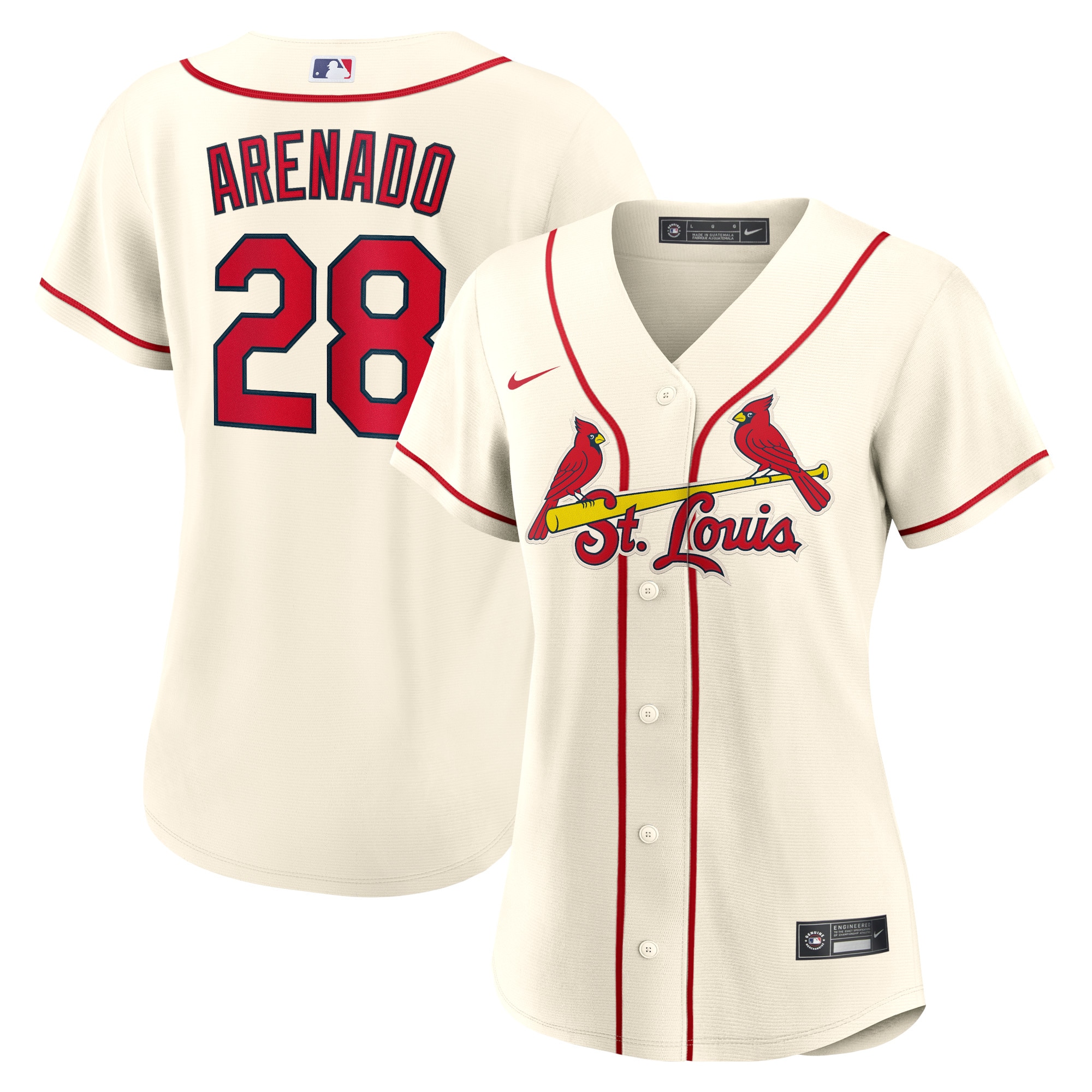 Nolan Arenado St. Louis Cardinals Women's Alternate Replica Player Jersey – Cream