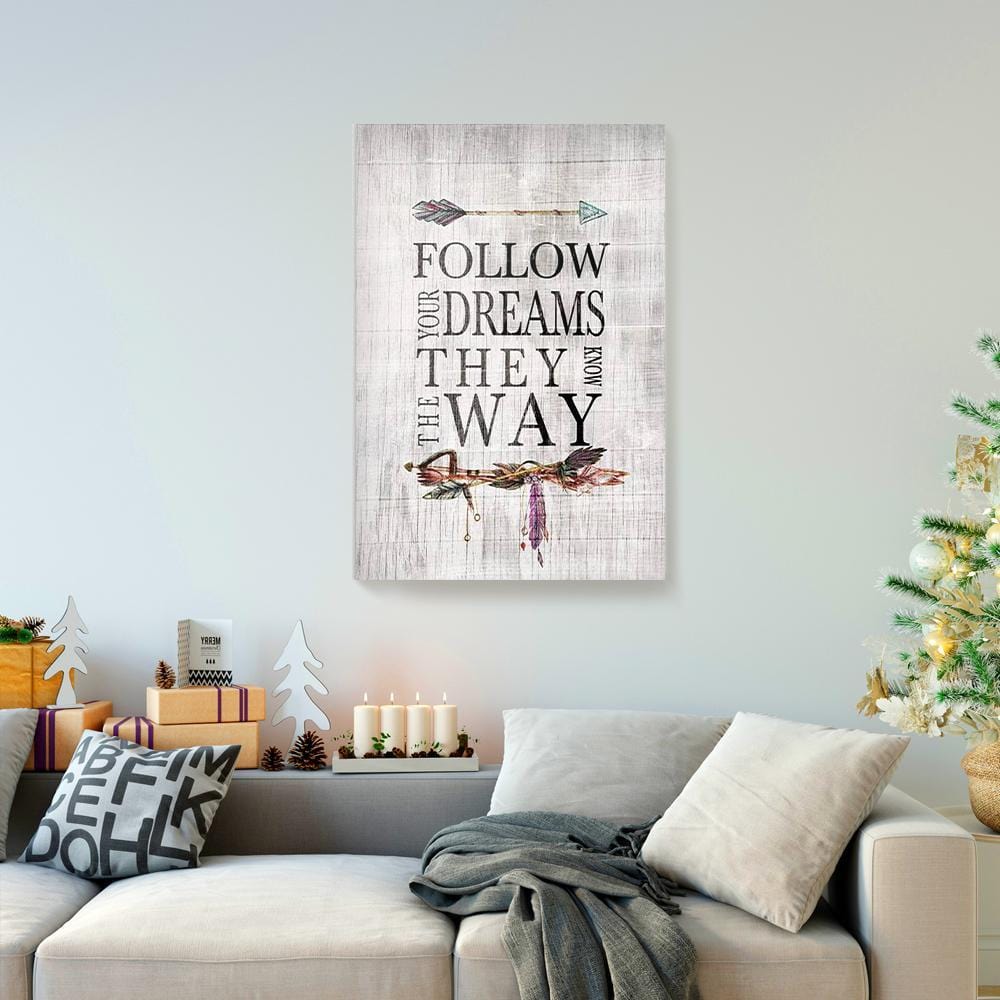 Canvas Artwork Follow Your Dream They Know The Way Vintage Native Home Canvas Home Decor Canvas