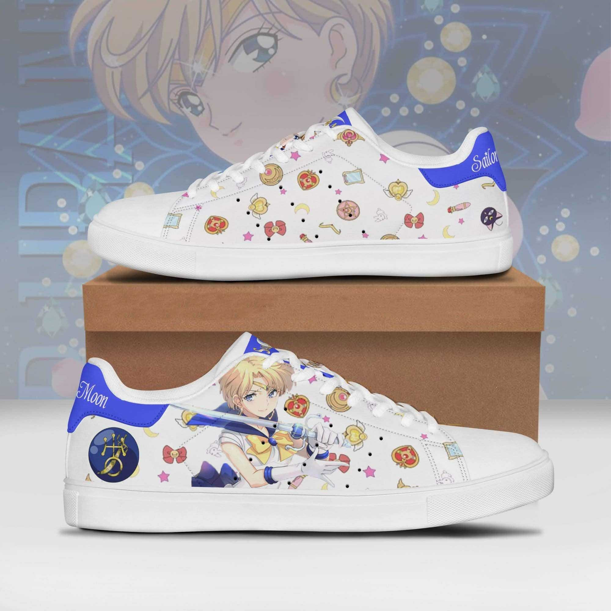 Sailor Uranus Sailor Moon Anime Christmas Gift For Fan Low Top Leather Skate Shoes Sneakers For Man And Women