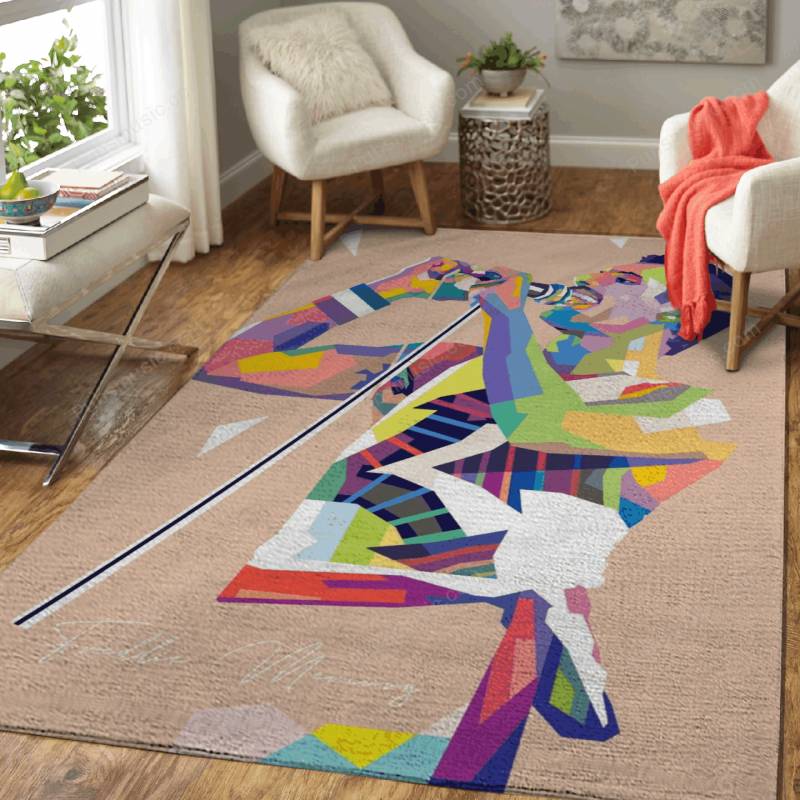 Freddie Mercury Script Tex – Musician Pop Art Area Rug Carpet