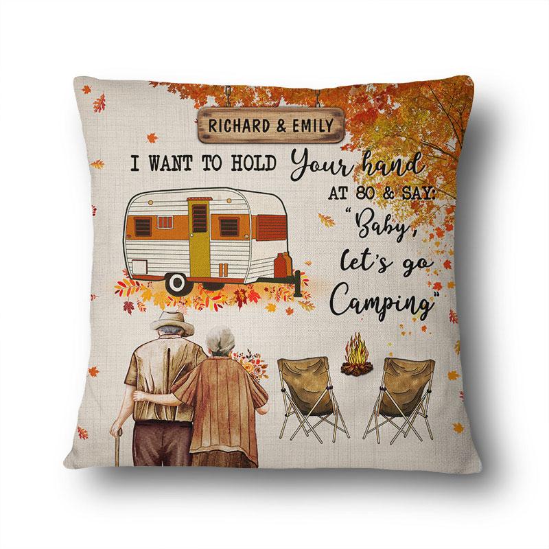 Fall Camping Old Couple Let’S Go Camping – Personalized Custom Pillow