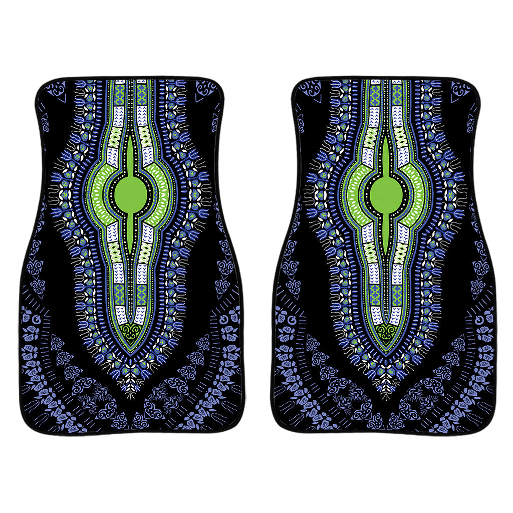 Blue And Black African Dashiki Print Front Car Floor Mats