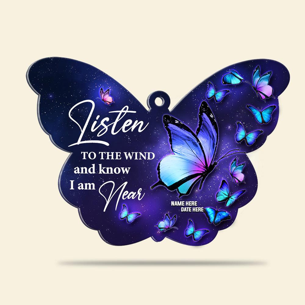 Heaven Listen To The Wind And Know I Am Near Personalized Flat Ornament