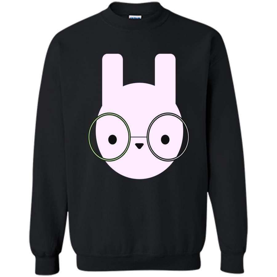 Cute Bunny Pastel Easter Rabbit Nerd Shirt Printed Crewneck Pullover Sweatshirt 8 oz