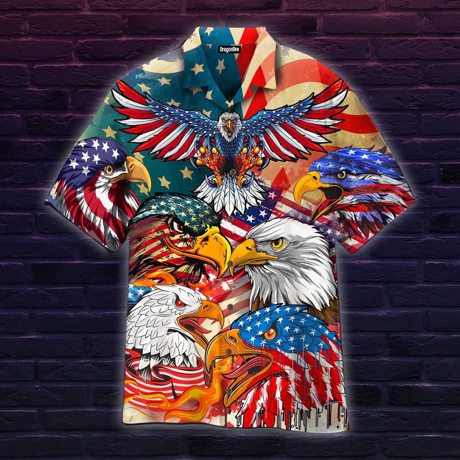 Oragontee American Bald Eagle Hawaii Shirt For Men Women Adult Ha23904