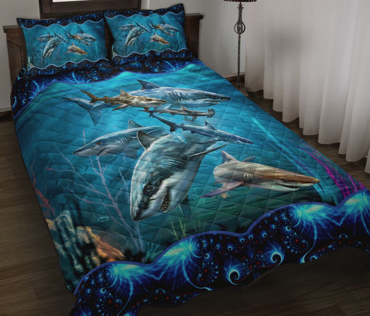 Shark Jaws Shark  Quilt Set 0622