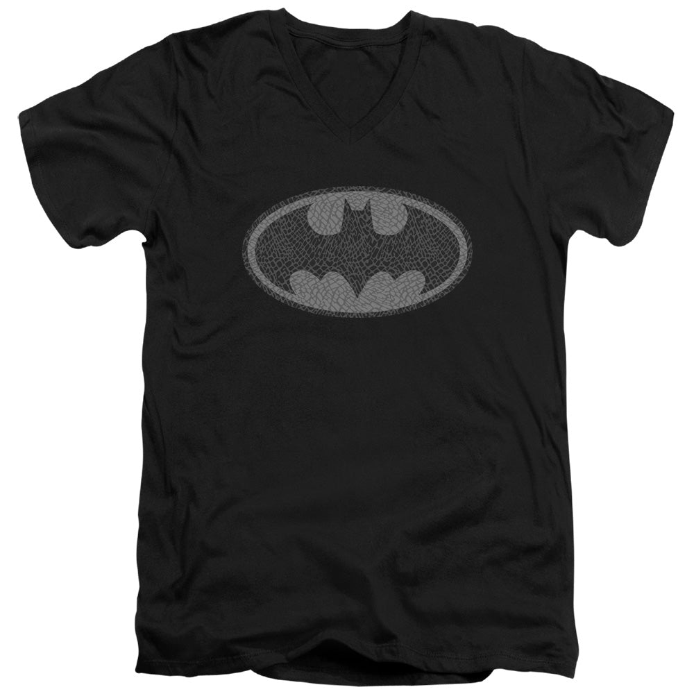 Batman Elephant Signal Mens Slim Fit V Neck T Shirt Black