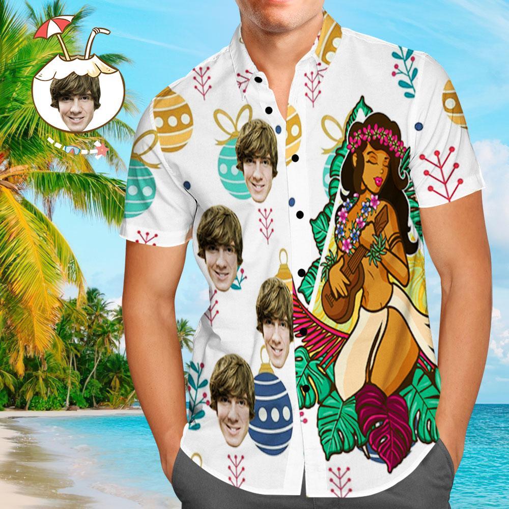 Custom Face Shirt Personalized Photo Men’S Hawaiian Shirt Christmas Gift – Hawaiian Girl