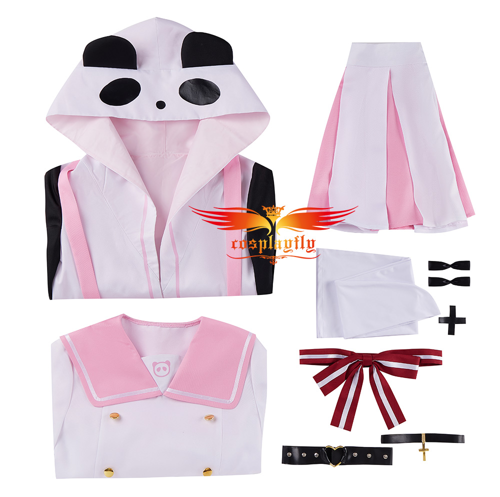 Anime Vtuber Nijisanji Gamers Sasaki Saku Cosplay Costumes Adult Women JK Uniform Jacket Skirt Panda Pink Hoodies Halloween alx