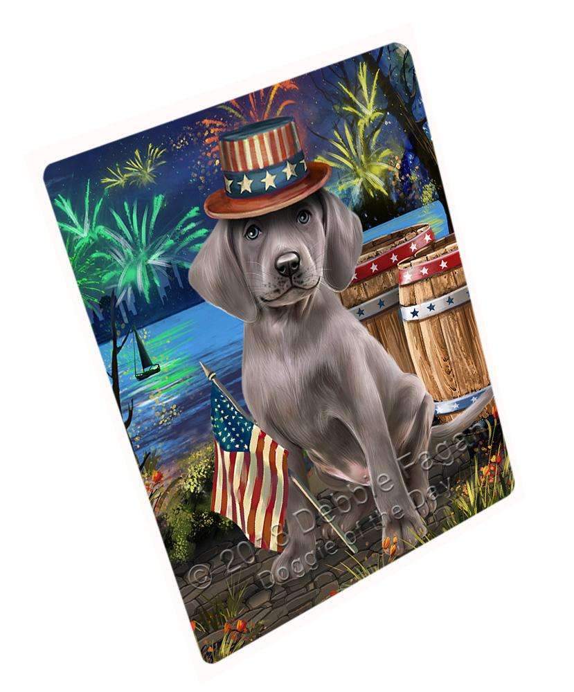 4Th Of July Independence Day Fireworks Weimaraner Dog At The Lake Blanket Blnkt77349