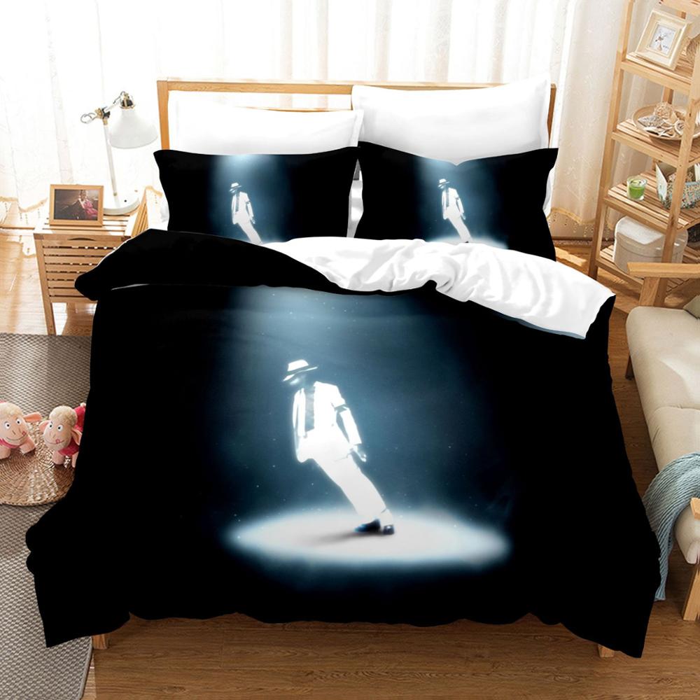 3D Printed Michael Jackson Bedding Set Duvet Covers Pillowcases Bedding Set Bedclothes Textile Home Queen King Single