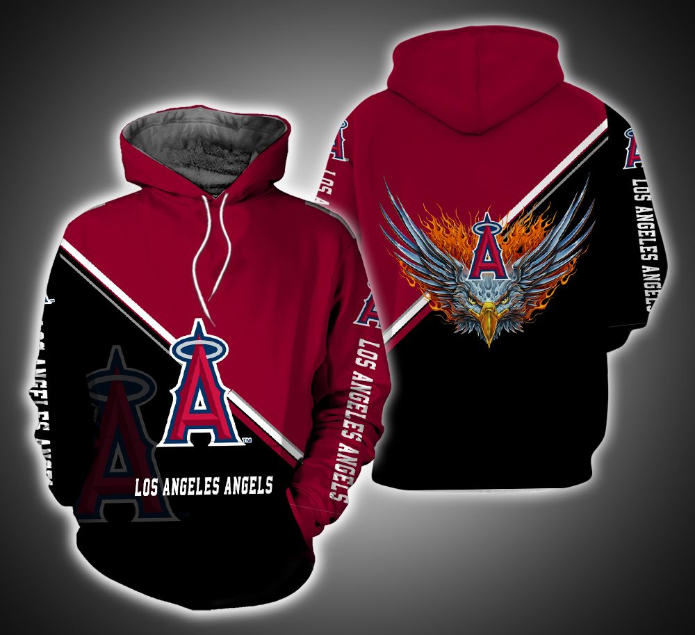 Los Angeles Angels Fire Eagle 3D Print Hoodie