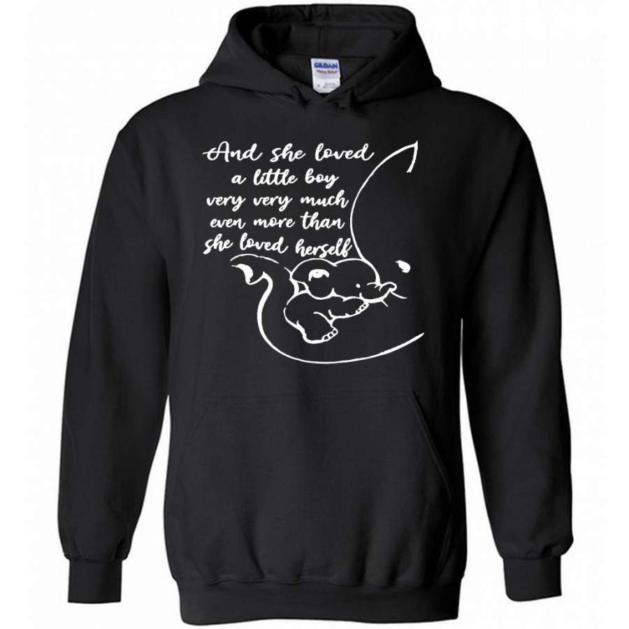 An She Loved A Little Boy Very Very Much Even More Than She Loved Herself, Elephant Lover, Mother’s Day Gift – Gildan Heavy Blend Hoodie