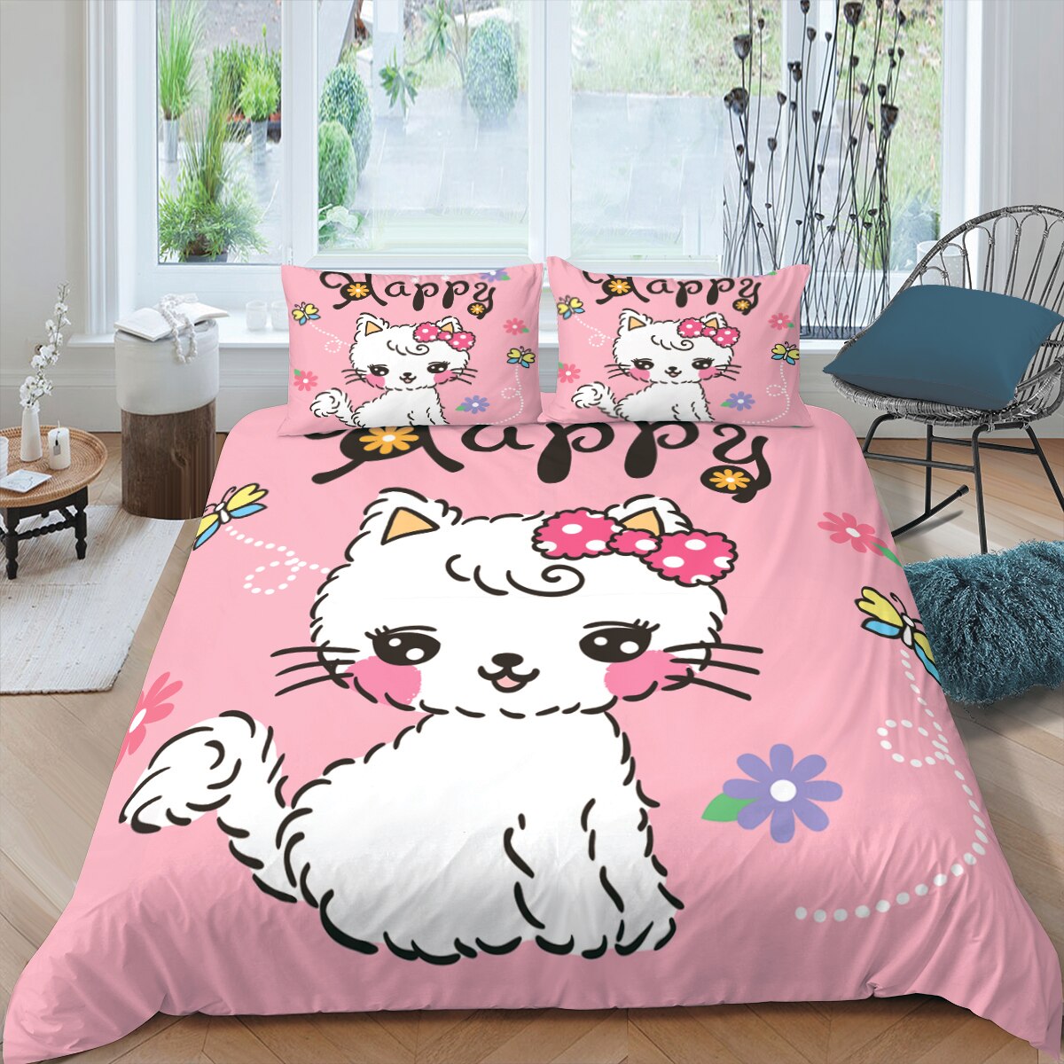 Pet Cat Kitty Kitten Bedding Set 3D Cute Printed Duvet Cover Bedclothes Home Textiles Luxury Quality For Girl Kid Child