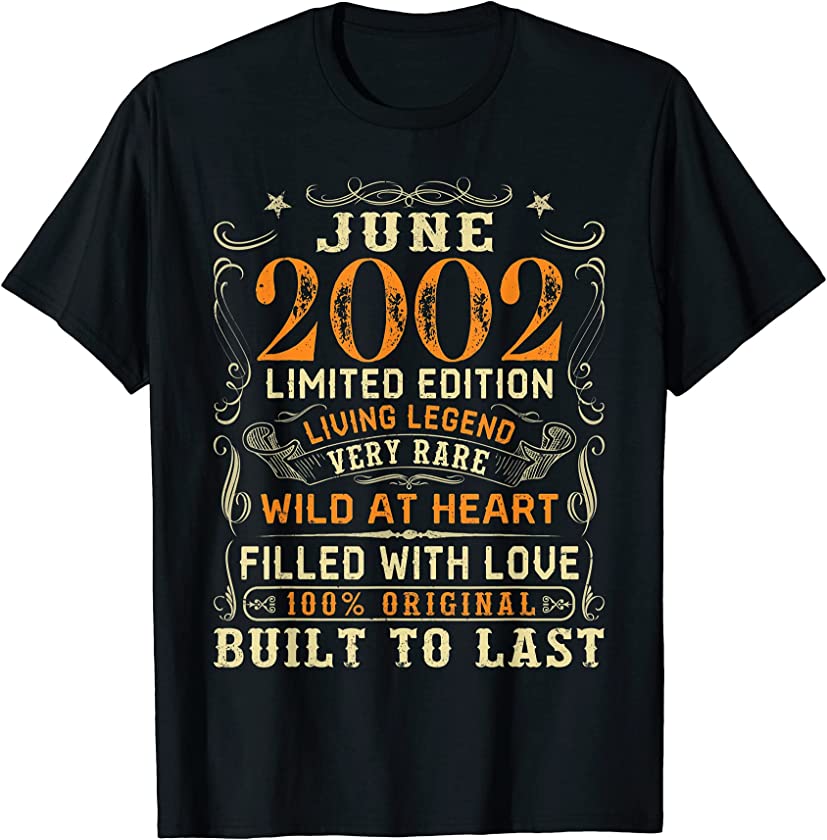 Vintage June 2002 Awesome 19 Yrs Old 19th Birthday Gift T-Shirt