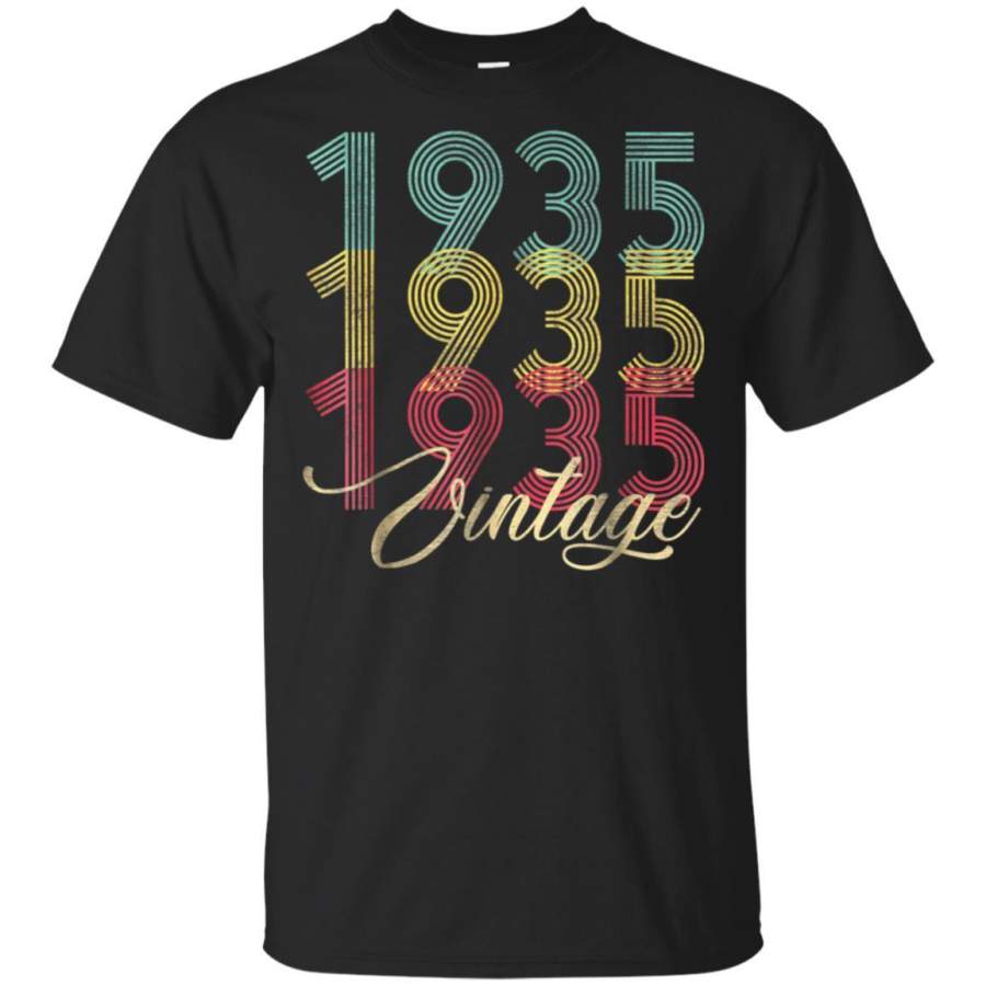 Vintage 1935 Tree Lines 84th Birthday Gift Shirt