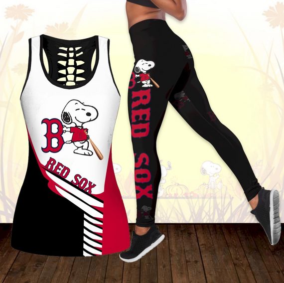 Womens Boston Red Sox Hello Kitty Tank Top And Legging Set Ch1