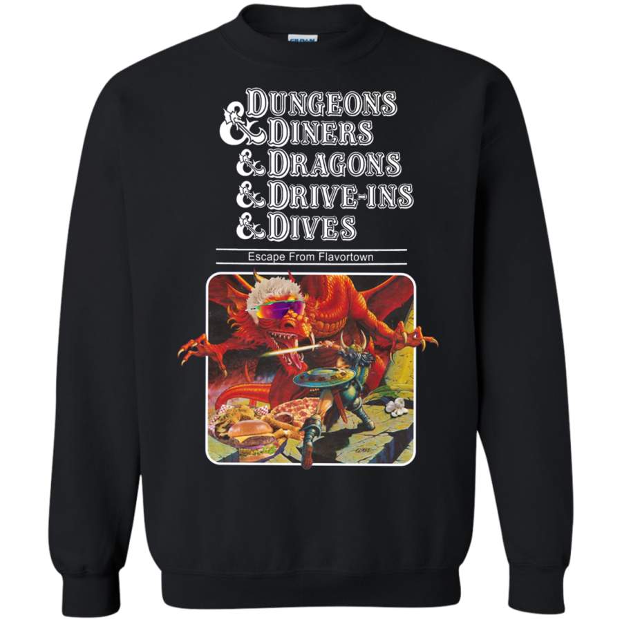 AGR Dungeons & Diners & Dragons & Drive-Ins & Dives Slightly Larger Image Crewneck Pullover Sweatshirt