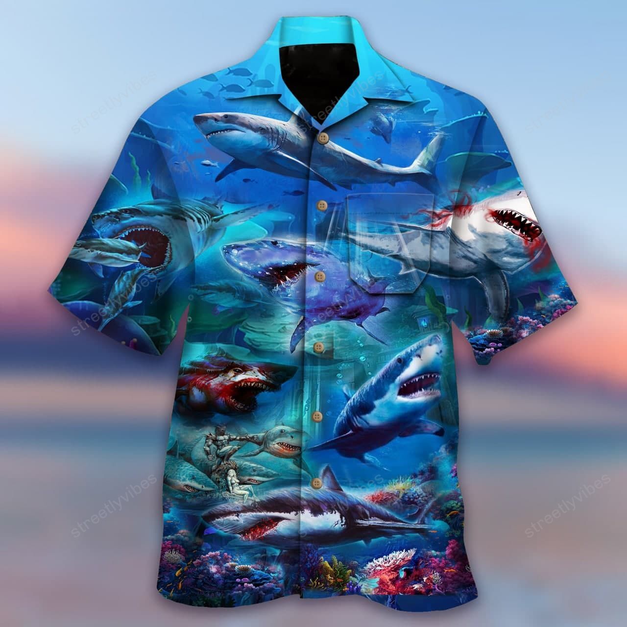 Shark Assassin Style Hawaiian Shirt Re