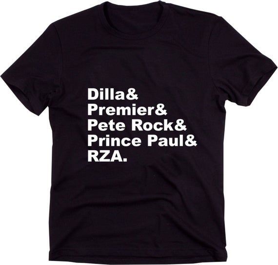 J Dilla Premier Black Shirt Pete Rock Prince Paul Rza Helvetica Hip Hop Dj Shirt